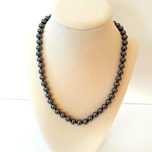 30" Hematite Beaded Necklace